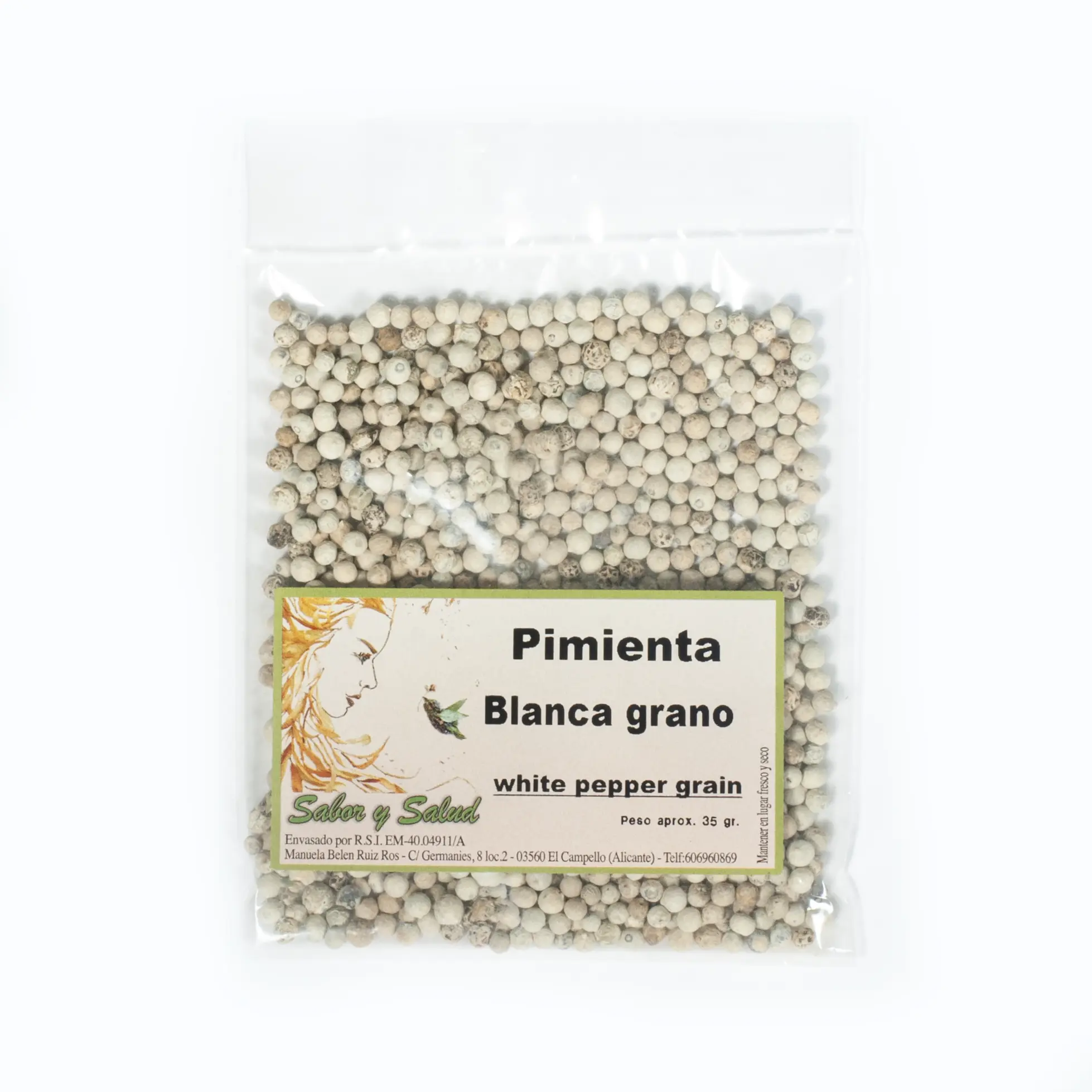 Pimienta blanca grano